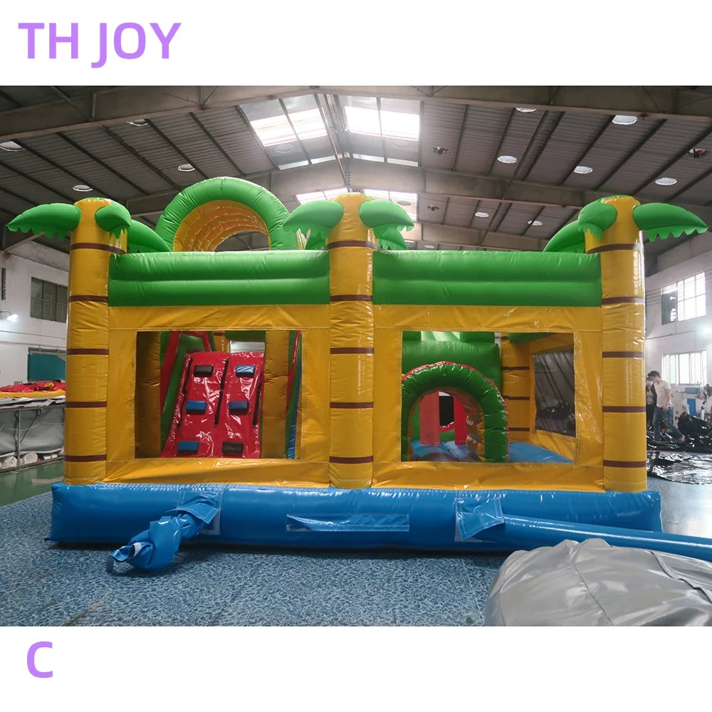 by ship to door, Jungle Crocodile inflatable Bouncy Castle,5x5m commercial inflatable jumper house with slide Kids Trampoline