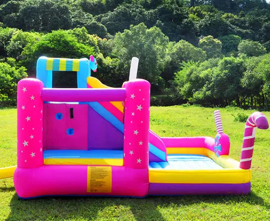 Home Inflatable Castle Rock Climbing Family Kids Play Center Bouncy Castle Trampoline Outdoor Market Stall Trampoline with Slide