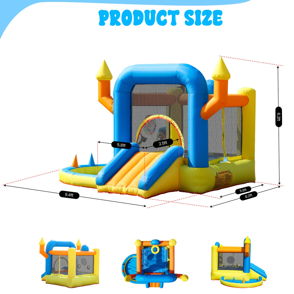 New Oxford cloth Kids Inflatable Bounce House w/ Slide Jumping Area Ball Pit Pools Castle