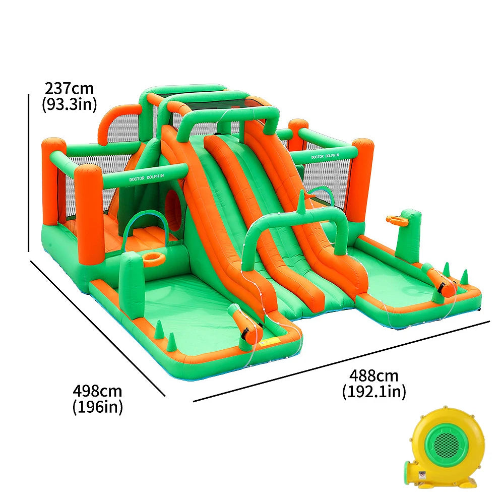 Inflatable Castle Large Outdoor Castle Children's Inflatable Trampoline Slide Castle Thick Material Water Park Inflatable Castle