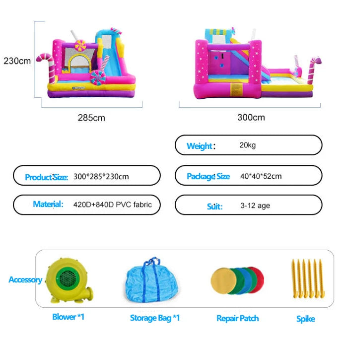 Home Inflatable Castle Rock Climbing Family Kids Play Center Bouncy Castle Trampoline Outdoor Market Stall Trampoline with Slide