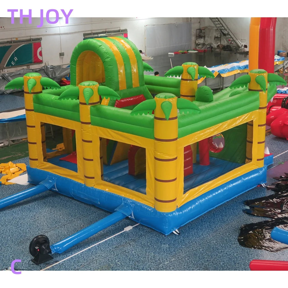 by ship to door, Jungle Crocodile inflatable Bouncy Castle,5x5m commercial inflatable jumper house with slide Kids Trampoline