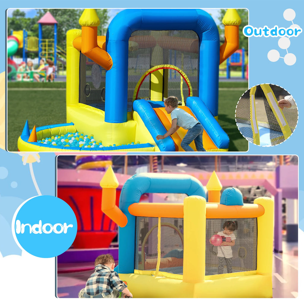 New Oxford cloth Kids Inflatable Bounce House w/ Slide Jumping Area Ball Pit Pools Castle
