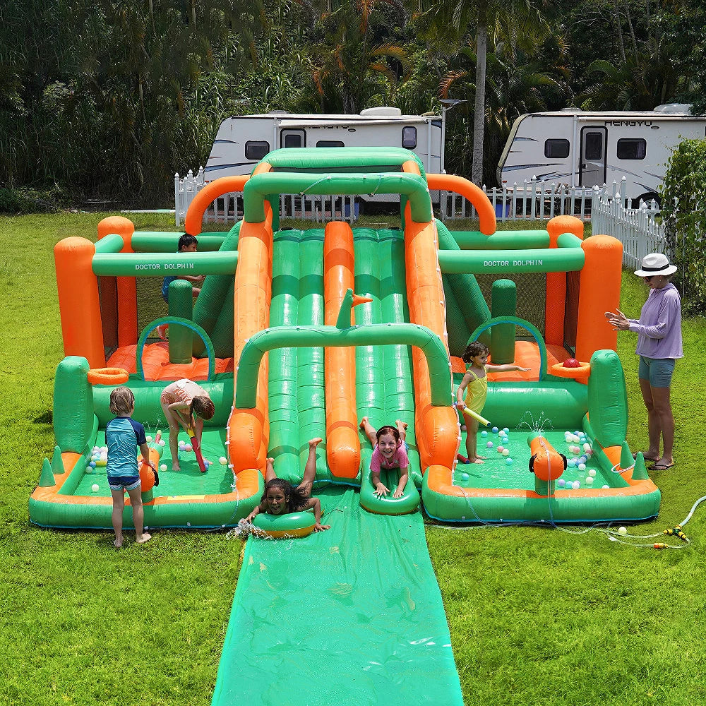 Inflatable Castle Large Outdoor Castle Children's Inflatable Trampoline Slide Castle Thick Material Water Park Inflatable Castle